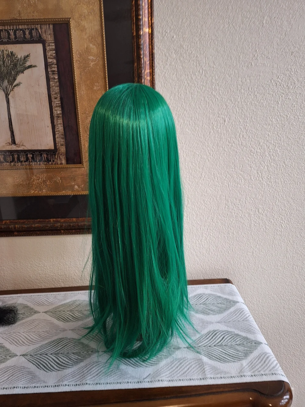 Green Long Straight Women’s Wig - Unknown Brand